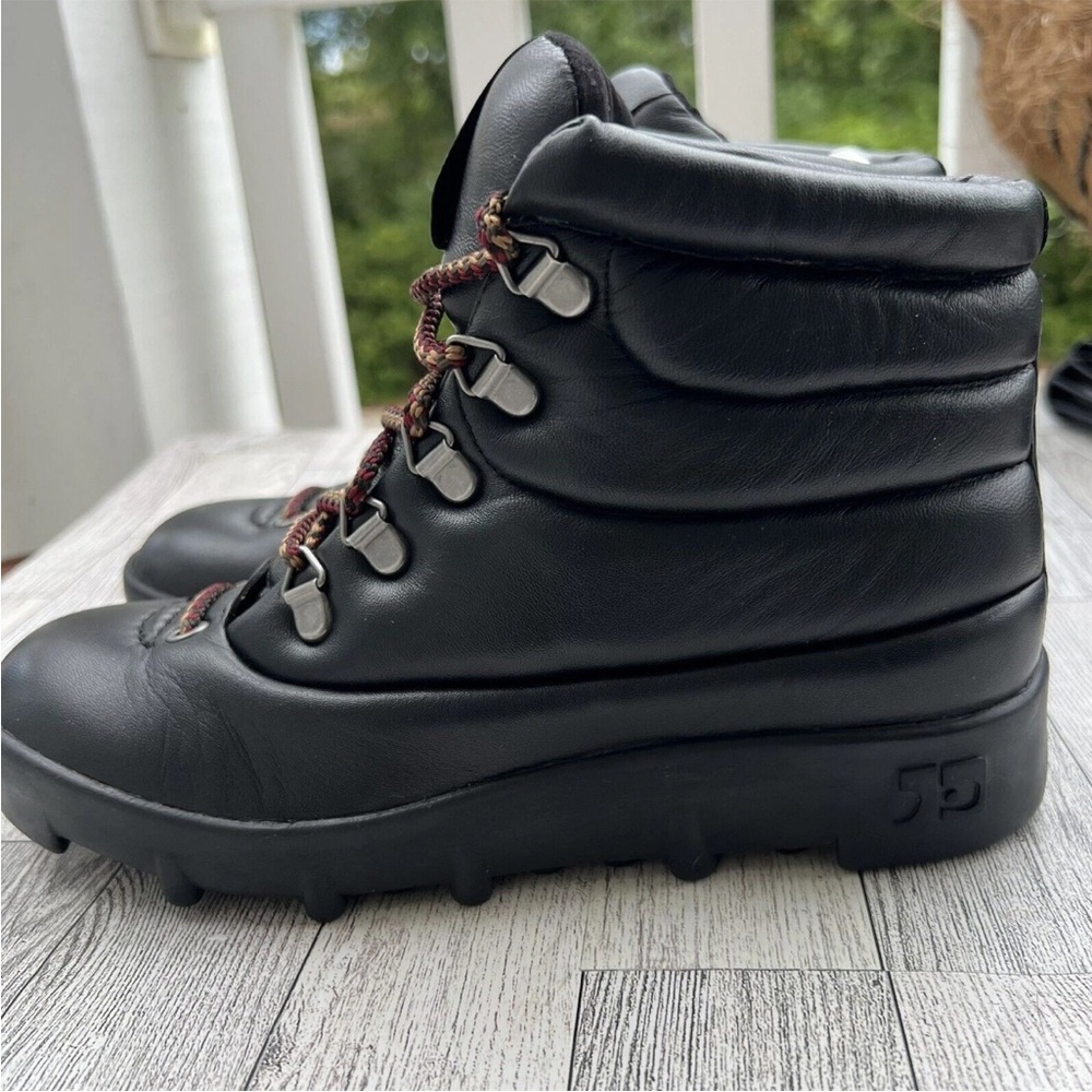 Joe's Jeans Avery Hiking Boots Leather Lace-Up Black Women’s Size 6M NEW Black - Picture 3 of 8